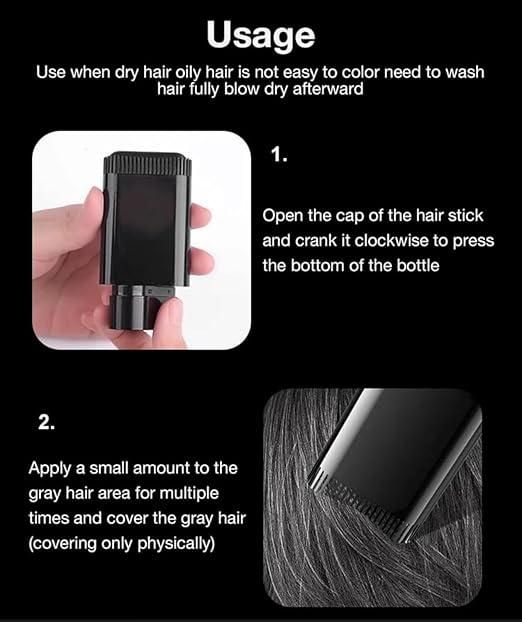 2 in 1 Instant Hair Color Stick Comb (Black)